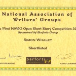 NAWG Open Short Story Shortlisted Certificate