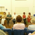 P1060058 On the Q&A panel at caerleon with Kate Walker, Stephen Wade, Jane Wenham-Jones and Lynne Hackles: photo credit - Susan Hanniford.