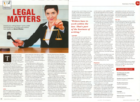 BoW - Legal Matters - Writing Magazine - June 2014