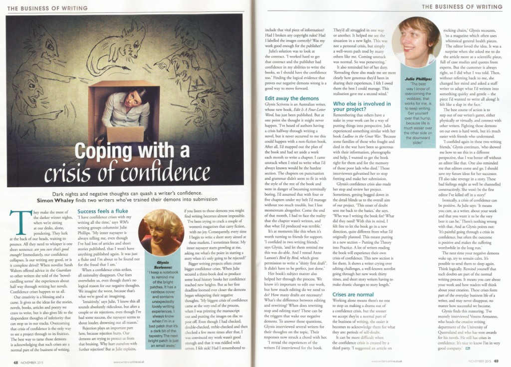 Coping with a Crisis of Confidence - Writing Magazine - November 2015