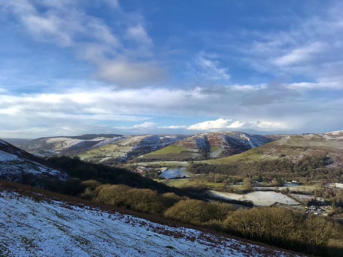 Just a dusting across the tops of the Shropshire Hills.
